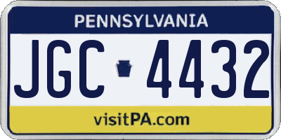 PA license plate JGC4432
