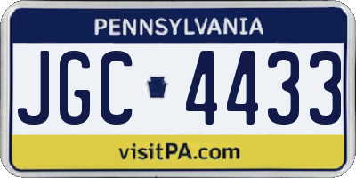 PA license plate JGC4433