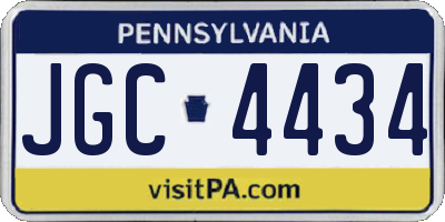 PA license plate JGC4434