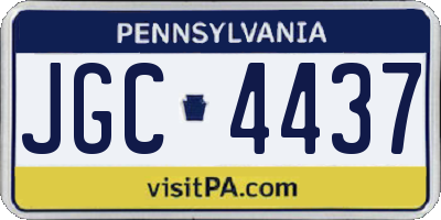 PA license plate JGC4437