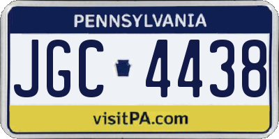 PA license plate JGC4438