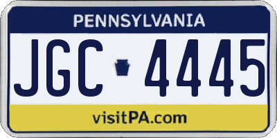 PA license plate JGC4445