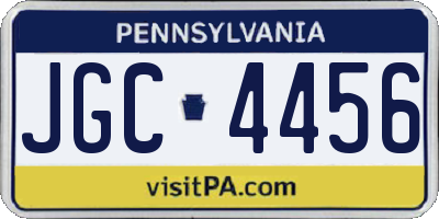 PA license plate JGC4456