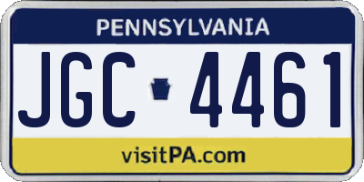 PA license plate JGC4461