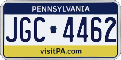 PA license plate JGC4462