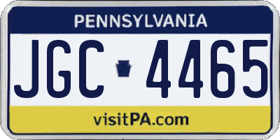 PA license plate JGC4465