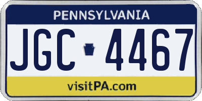 PA license plate JGC4467