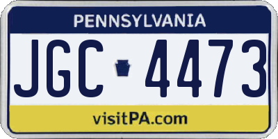 PA license plate JGC4473