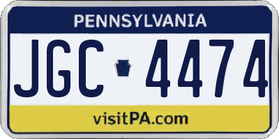 PA license plate JGC4474