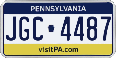 PA license plate JGC4487