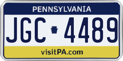 PA license plate JGC4489