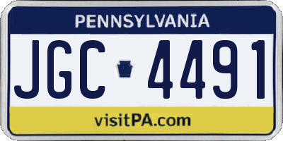 PA license plate JGC4491