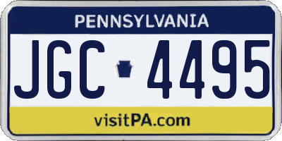 PA license plate JGC4495