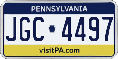 PA license plate JGC4497