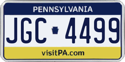 PA license plate JGC4499