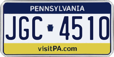 PA license plate JGC4510