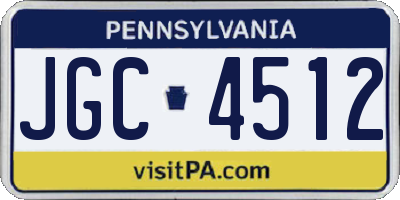 PA license plate JGC4512