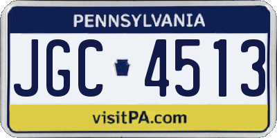 PA license plate JGC4513