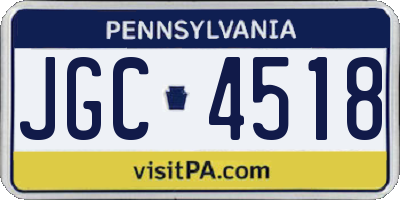 PA license plate JGC4518