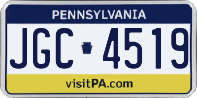 PA license plate JGC4519