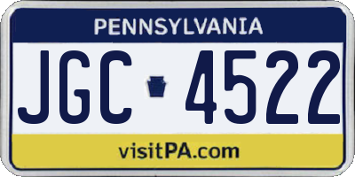 PA license plate JGC4522