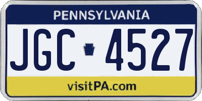 PA license plate JGC4527