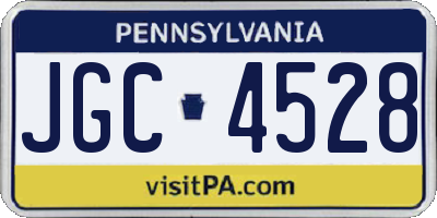 PA license plate JGC4528