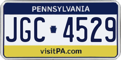 PA license plate JGC4529