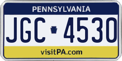 PA license plate JGC4530