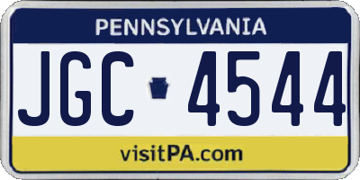 PA license plate JGC4544