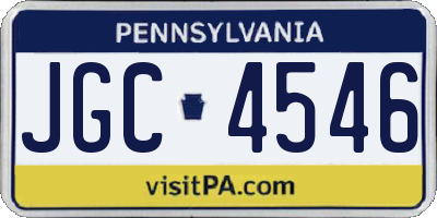 PA license plate JGC4546