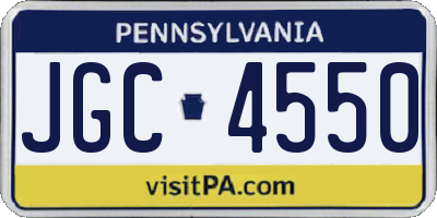 PA license plate JGC4550