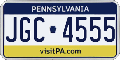 PA license plate JGC4555