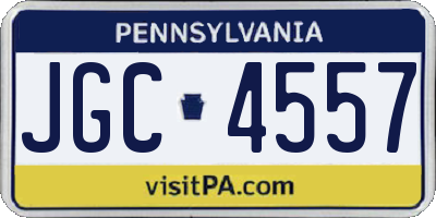 PA license plate JGC4557