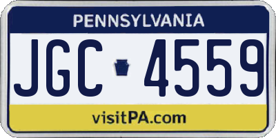 PA license plate JGC4559