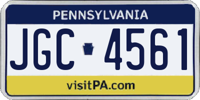 PA license plate JGC4561