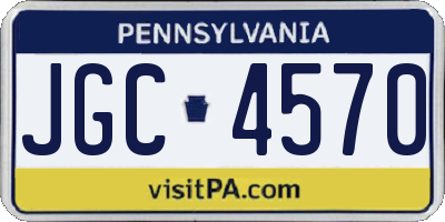 PA license plate JGC4570