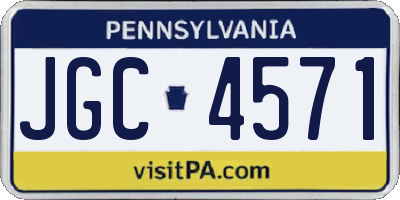 PA license plate JGC4571