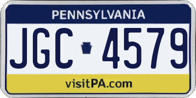 PA license plate JGC4579