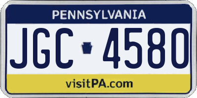 PA license plate JGC4580