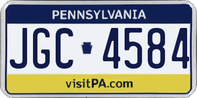 PA license plate JGC4584