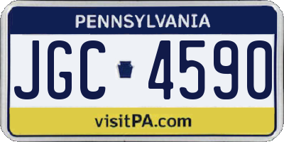 PA license plate JGC4590