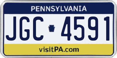 PA license plate JGC4591