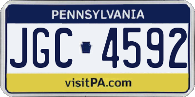 PA license plate JGC4592