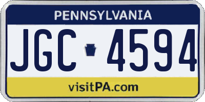 PA license plate JGC4594
