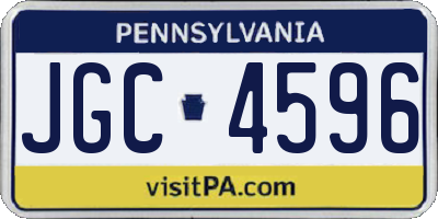 PA license plate JGC4596