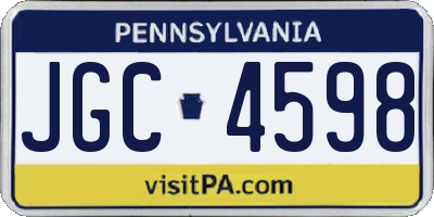 PA license plate JGC4598