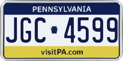 PA license plate JGC4599