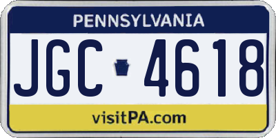 PA license plate JGC4618