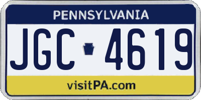 PA license plate JGC4619